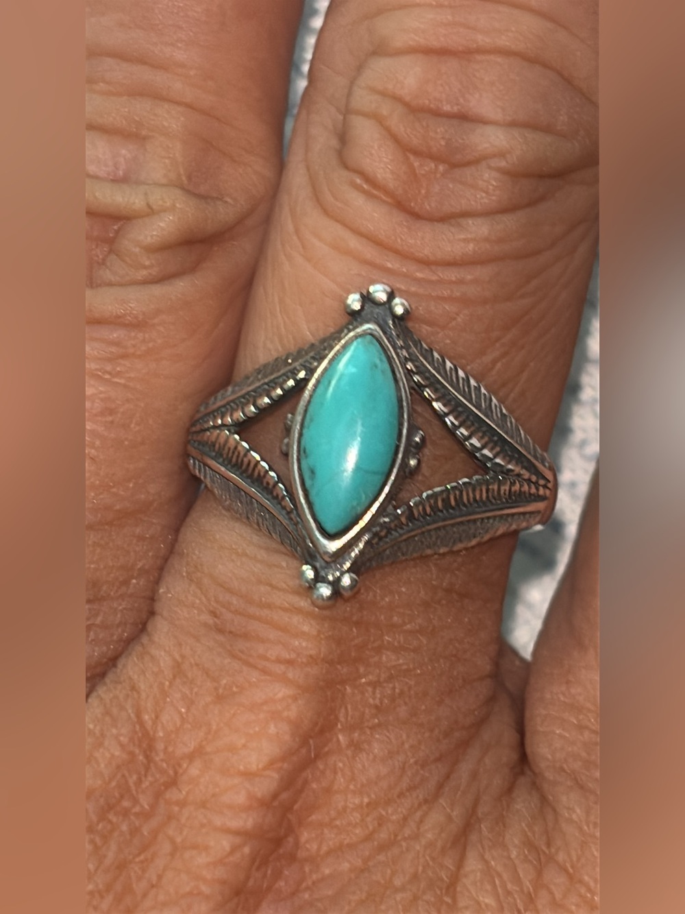 Carolyn Pollack Sterling Silver with Turquoise Sterling Ring